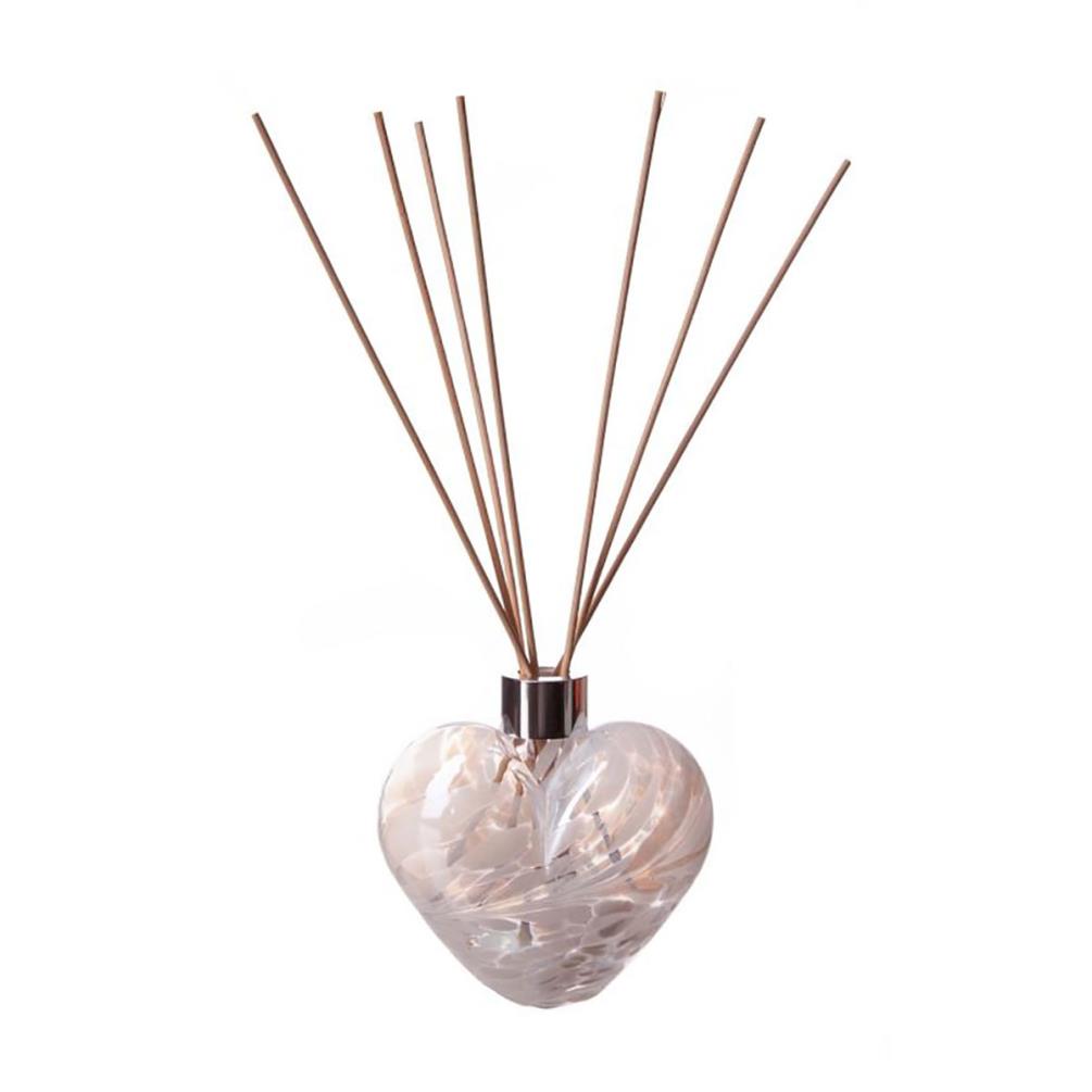 Amelia Art Glass Pearl White Heart Reed Diffuser £15.74